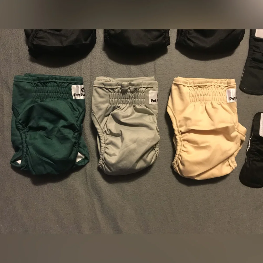 Dog Diapers - Black, Green, Gray, Yellow